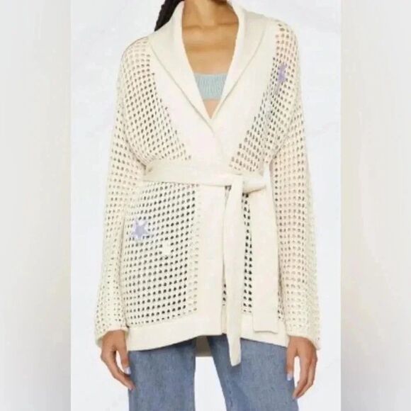 Canessa open-knit sea patch cardigan |Size 1x | 100%cotton | Made in Italy - Picture 2 of 11